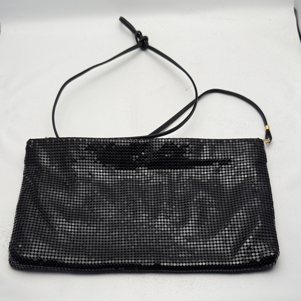 Whiting & Davis Black Mesh Crossbody Evening Bag